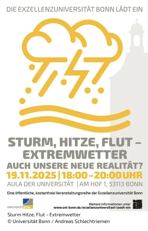Institute participation at DIE  EXZELLENZUNIVERSITÄT BONN LÄDT EIN on the topic Storms, Heat, Floods – Extreme Weather
